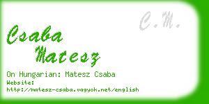 csaba matesz business card